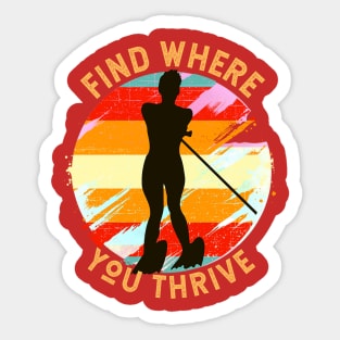 Find Where You Thrive (waterskiing) Sticker